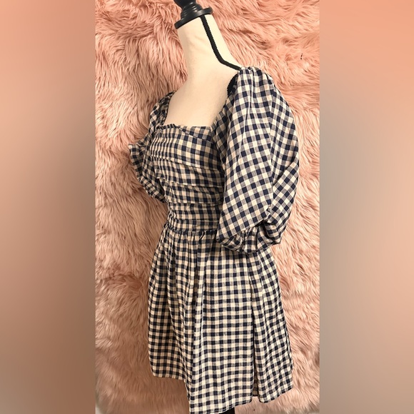 ARLO INK CHECK PUFF SLEEVE DRESS - Picture 2 of 7
